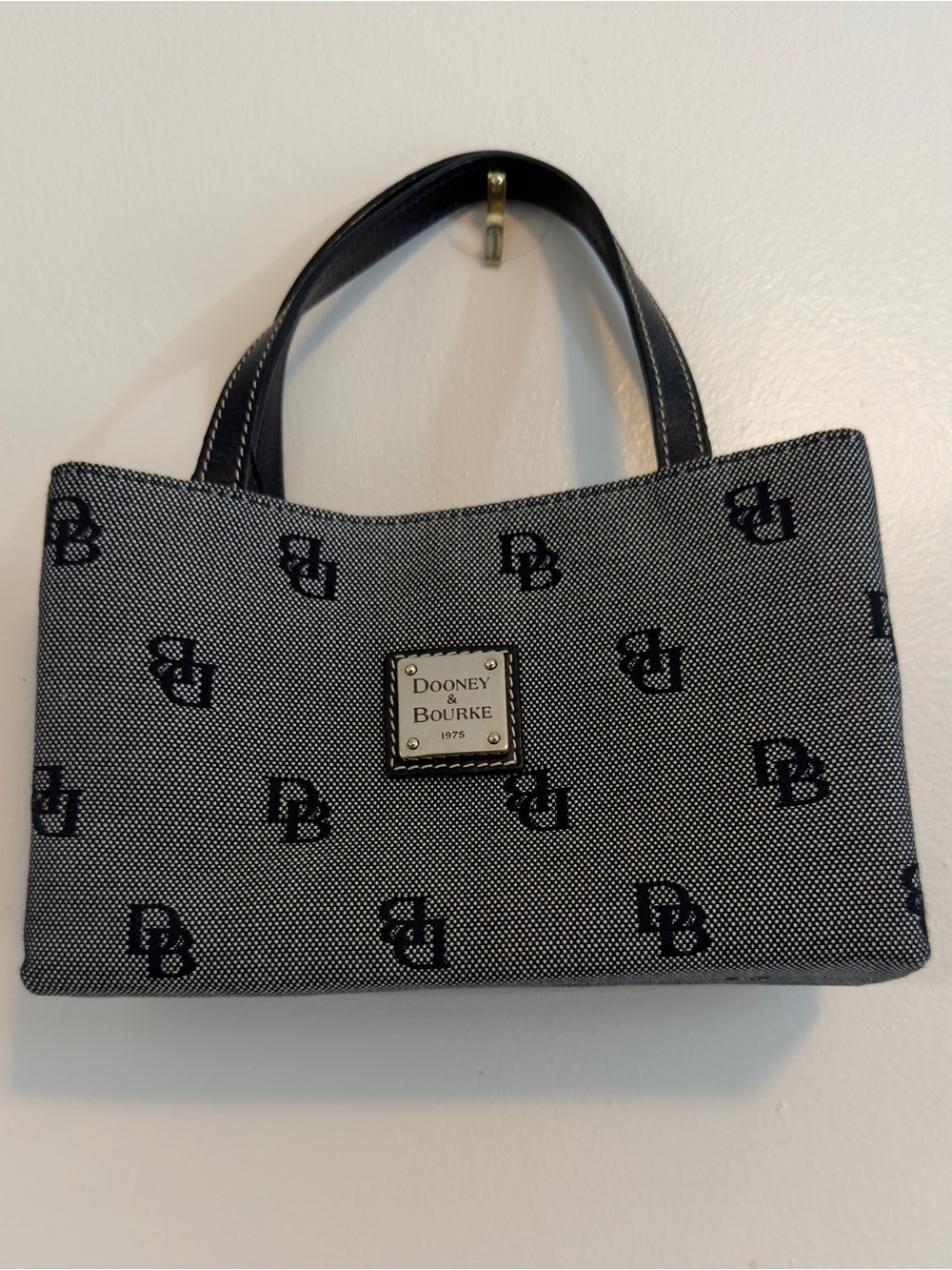 Vintage Dooney & Bourke Signature Monogram Tiny East West Mini Bag  Y2K